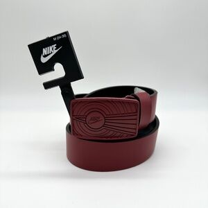 Nike Red Logo Buckle Belt Men’s Size Medium (34–36) | New with Tags